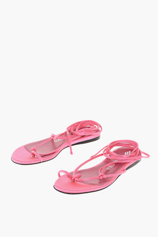 Silk Lace Flat Thong Sandals