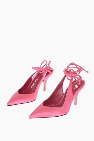Stiletto Heel Satin Slingbacks