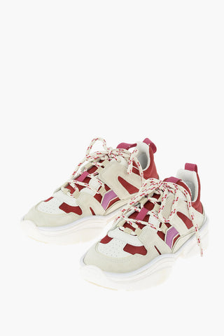 Two Tone Leather and Suede Sneakers