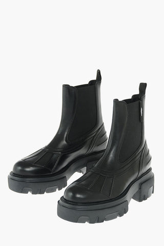 Leather Platform Chelsea Booties