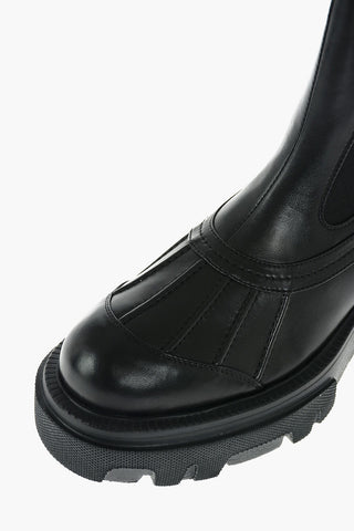 Leather Platform Chelsea Booties