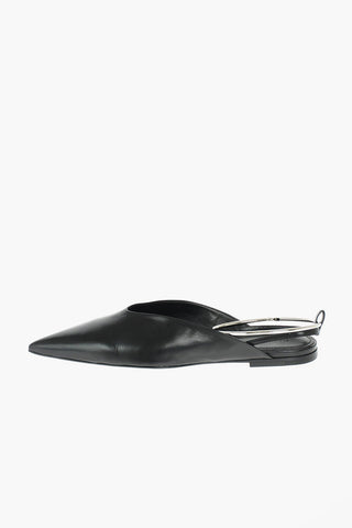Point Toe Slingback Ballet Flats with Ankle Ring