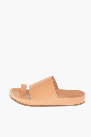 Slippers in Pelle con Suola in Cuoio