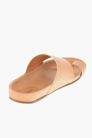 Slippers in Pelle con Suola in Cuoio
