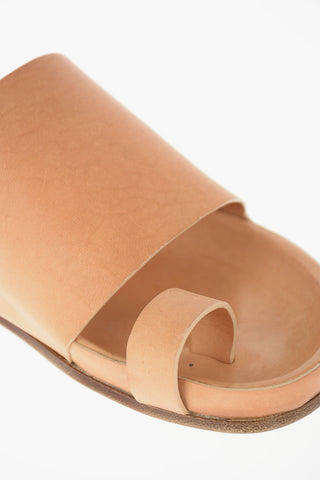 Slippers in Pelle con Suola in Cuoio