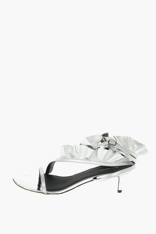 Sandali in Pelle Martellata con Ruches