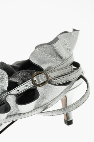 Sandali in Pelle Martellata con Ruches