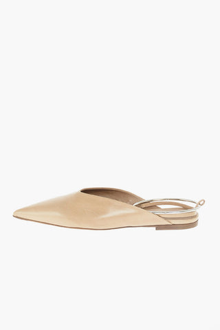 Point Toe Slingback Ballet Flats with Ankle Ring
