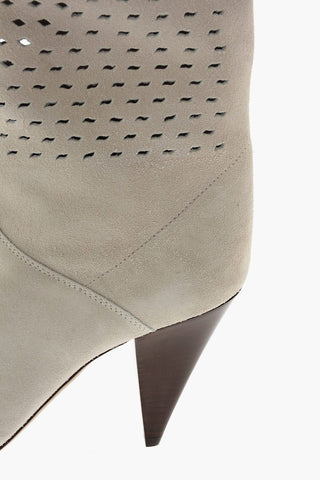 Under the Knee Perforated Suede Western Boots
