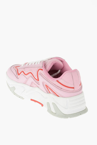 Sneakers Allacciate in Pelle e Tessuto