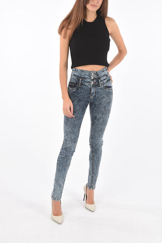 stretch denim high-rise waist DOMINIZZA jeans