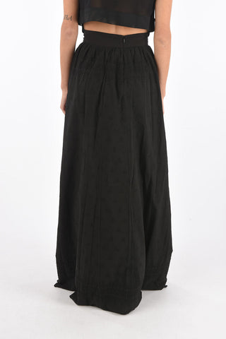Skulls embroidered CAMELIA floor lenght skirt
