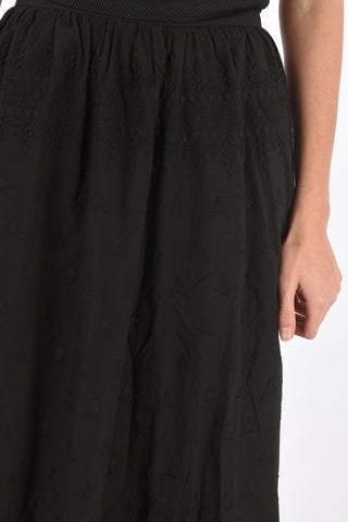 Skulls embroidered CAMELIA floor lenght skirt