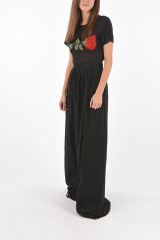 Skulls embroidered CAMELIA floor lenght skirt