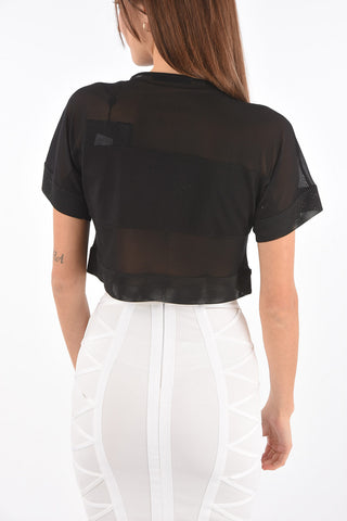 Embroidered sheer ANGELINA crop top