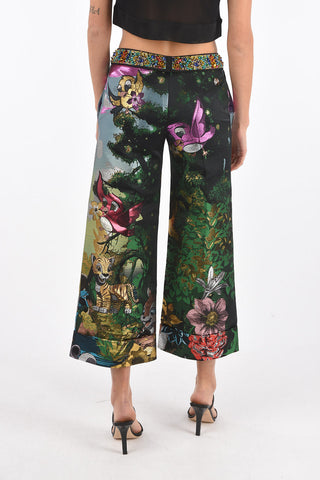 COUTURE printed LET ME MAKE YOU RISE pants with studs detais
