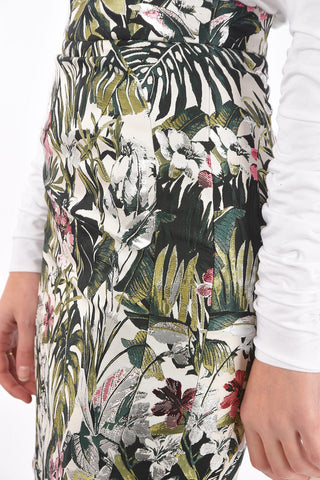 COUTURE floral-print YOU'RE SO AMAZING split-back hem pencil skirt