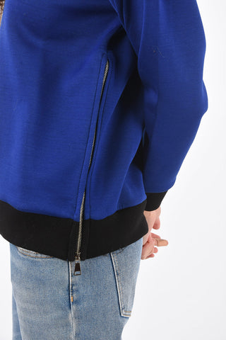 Two Tone Crew Neck Sweatshirt with Side Zips