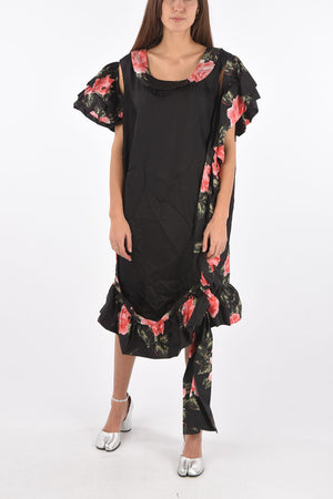MM0 maxi dress stampa floreale in seta cold shoulder
