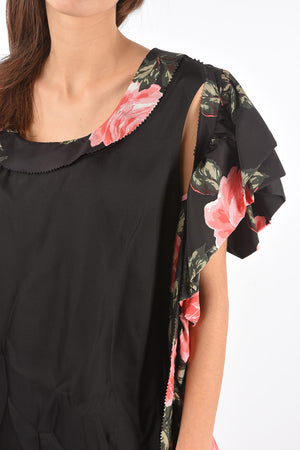 MM0 maxi dress stampa floreale in seta cold shoulder