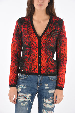 COUTURE v-neck snake-print ALBA NIGHT cardigan