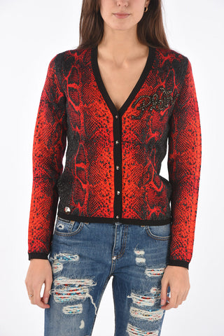 COUTURE v-neck snake-print ALBA NIGHT cardigan