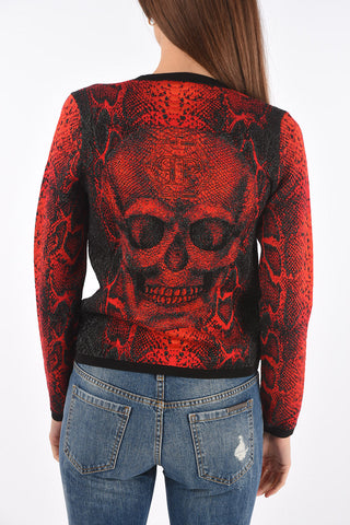 COUTURE v-neck snake-print ALBA NIGHT cardigan