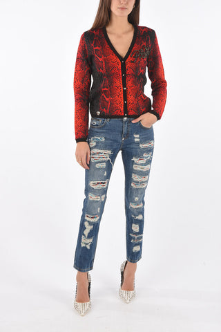 COUTURE v-neck snake-print ALBA NIGHT cardigan