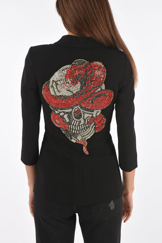 COUTURE rhinestone embellished THIS PASSION INSIDE 1-button blazer