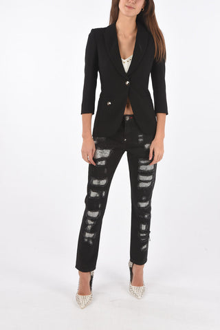 COUTURE rhinestone embellished THIS PASSION INSIDE 1-button blazer