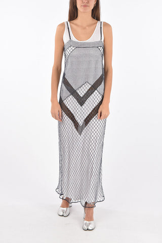MM1 maxi dress a rete con sottoveste interna