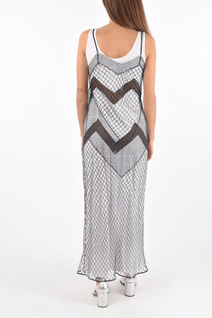 MM1 maxi dress a rete con sottoveste interna