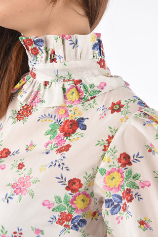 blusa PENELOPE stampa floreale con Colletto increspato