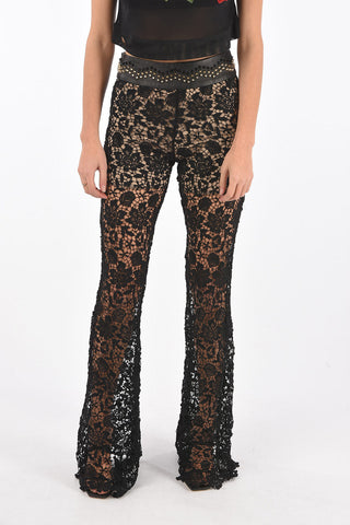 COUTURE  macrame’ lace high-rise waist MOONLIGHT bootcut pants