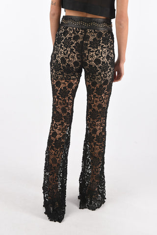 COUTURE  macrame’ lace high-rise waist MOONLIGHT bootcut pants