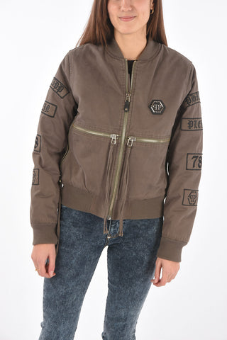 COUTURE bomber MILITARY imbottito con chiusura zip