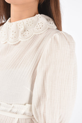 sangallo details LILI blouse with Ribbon Closure on the Back