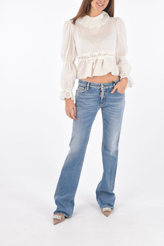 sangallo details LILI blouse with Ribbon Closure on the Back