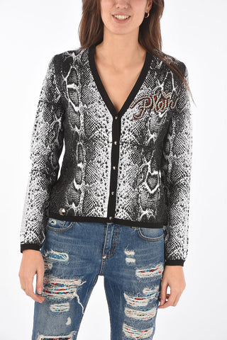 COUTURE v-neck snake-print ALBA NIGHT cardigan