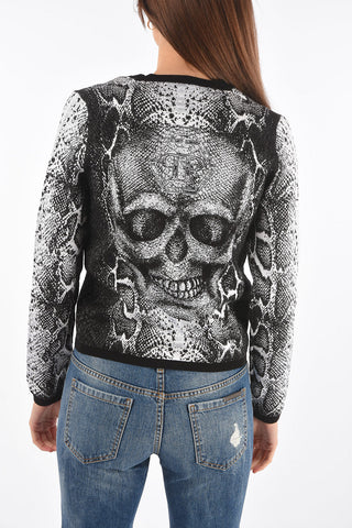 COUTURE v-neck snake-print ALBA NIGHT cardigan
