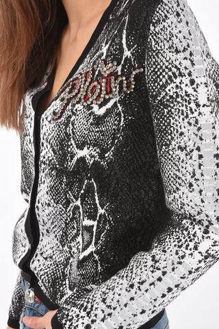 COUTURE v-neck snake-print ALBA NIGHT cardigan