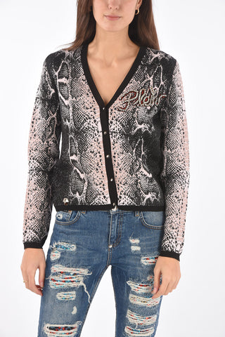 COUTURE v-neck snake-print ALBA NIGHT cardigan