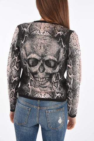 COUTURE v-neck snake-print ALBA NIGHT cardigan