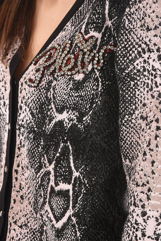COUTURE v-neck snake-print ALBA NIGHT cardigan