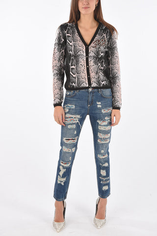 COUTURE v-neck snake-print ALBA NIGHT cardigan