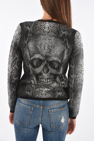 COUTURE v-neck snake-print ALBA NIGHT cardigan