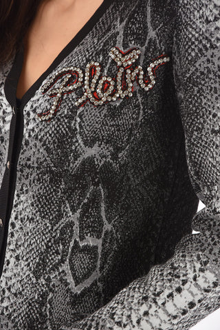 COUTURE v-neck snake-print ALBA NIGHT cardigan