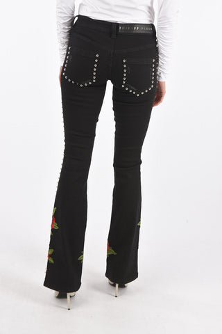 stretch denim ANDREA ELISE VONN bootcut jeans with studs