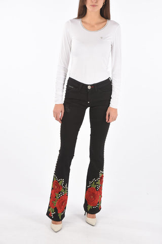 stretch denim ANDREA ELISE VONN bootcut jeans with studs