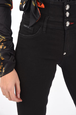 stretch denim high-rise waist DOMINIZZA jeans